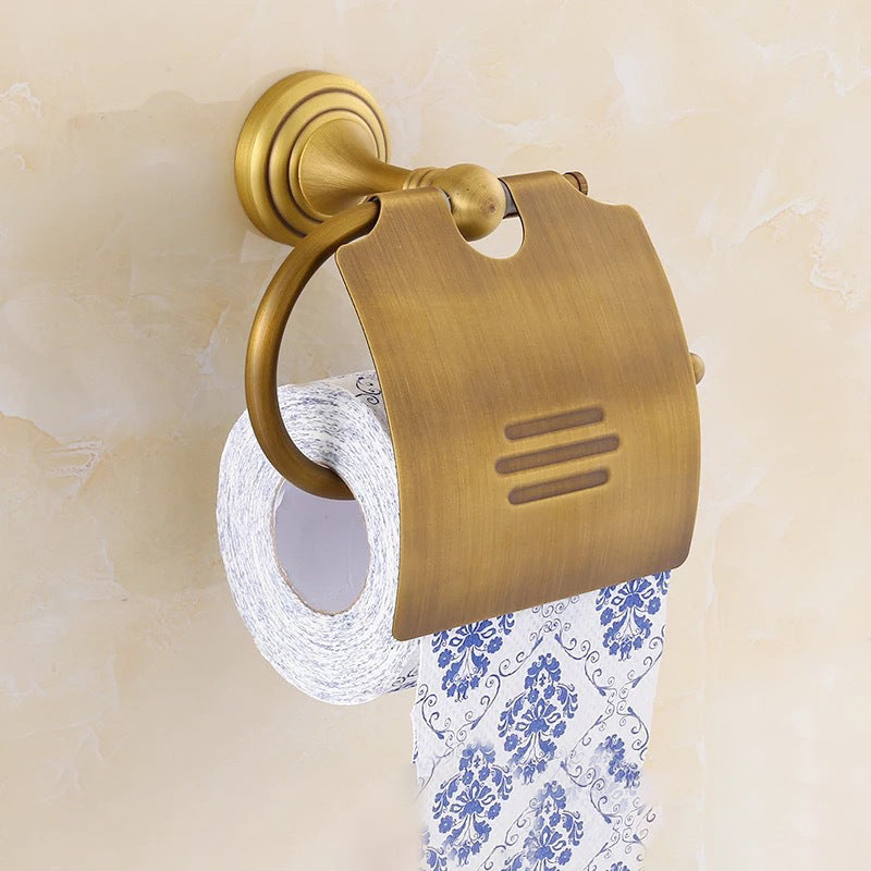 Lisslune | 4-piece traditional bathroom accessory set Gold Brass bathroom accessory hardware set