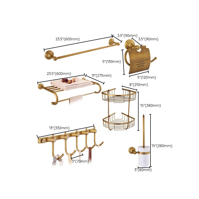 Lisslune | 4-piece traditional bathroom accessory set Gold Brass bathroom accessory hardware set