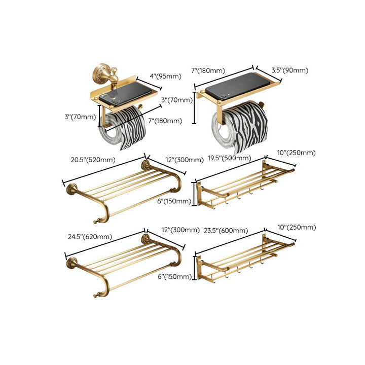 Lisslune | Traditional brushed brass bathroom accessories as a single piece or in a set