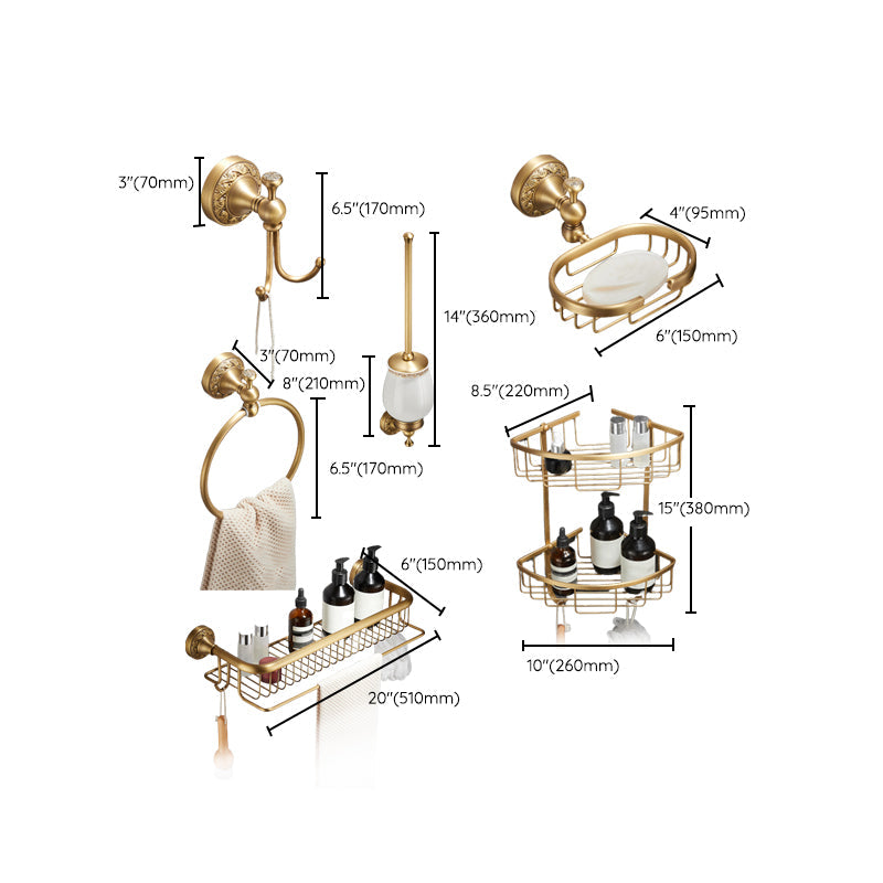 Lisslune | Traditional brushed brass bathroom accessories as a single piece or in a set