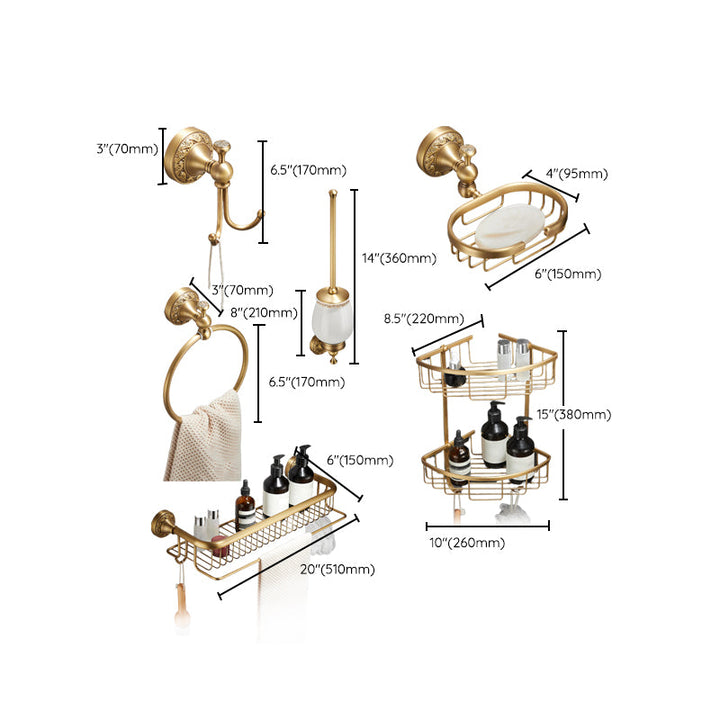 Lisslune | Traditional brushed brass bathroom accessories as a single piece or in a set
