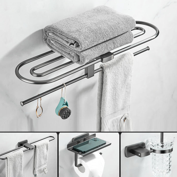 Lisslune | Modern Silver Bathroom Accessories As Individual Piece Or In Set With Towel Bar