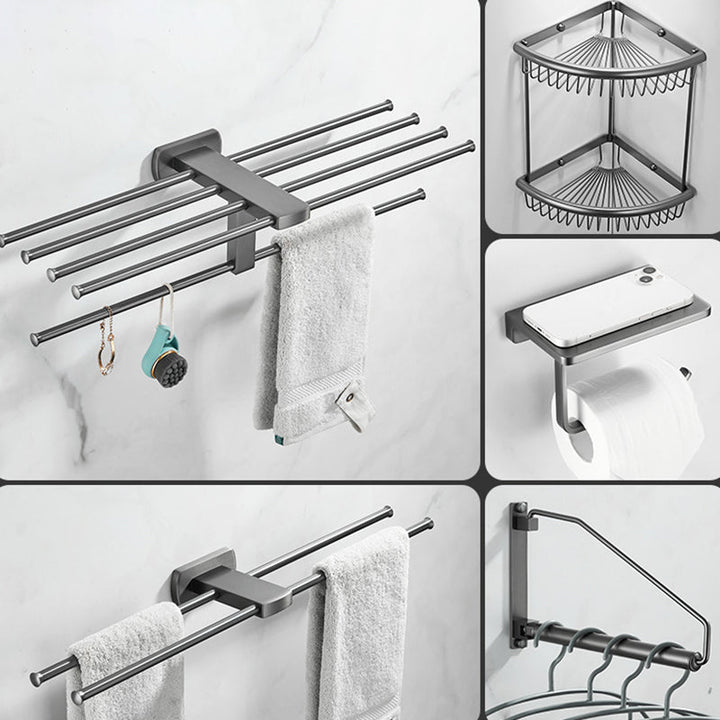Lisslune | Modern Silver Bathroom Accessories As Individual Piece Or In Set With Towel Bar