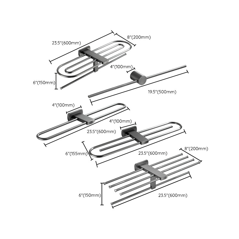 Lisslune | Modern Silver Bathroom Accessories As Individual Piece Or In Set With Towel Bar
