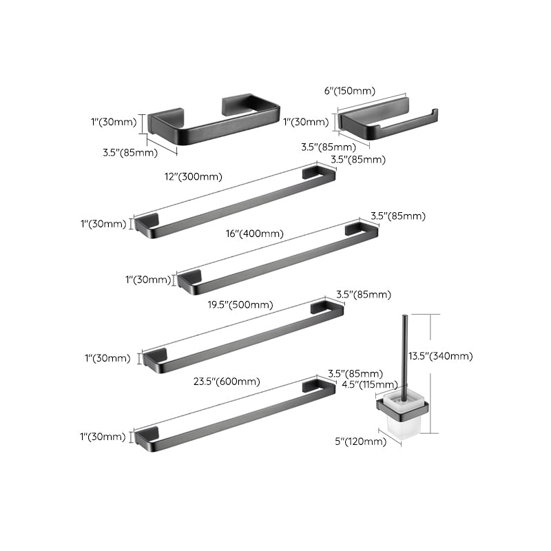 Lisslune | Gray metal modern bathroom accessories as a single item or as a set