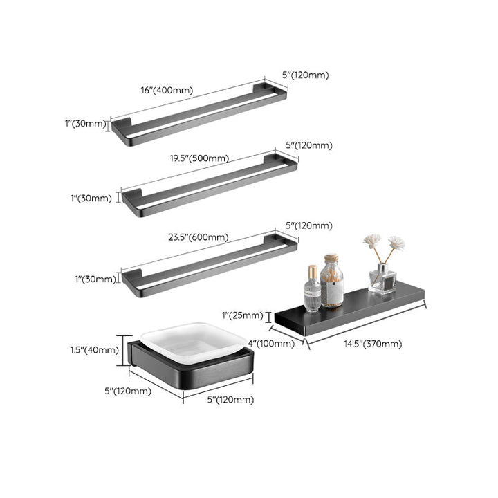 Lisslune | Gray metal modern bathroom accessories as a single item or as a set
