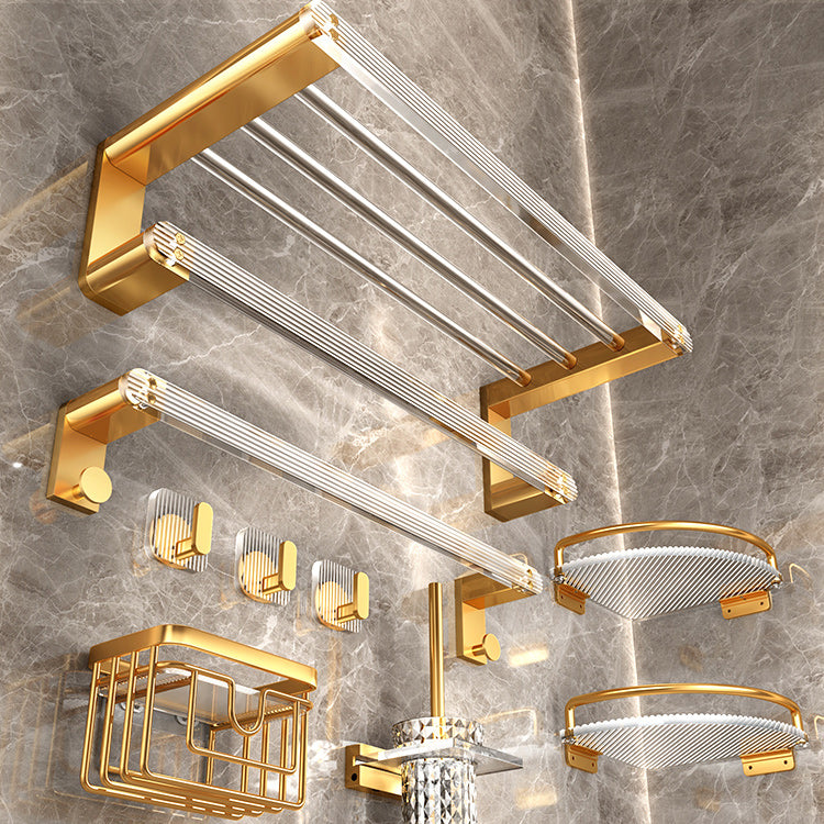 Lisslune | Modern Golden Bathroom Accessories Single Piece or in Set with Bathroom Shelf