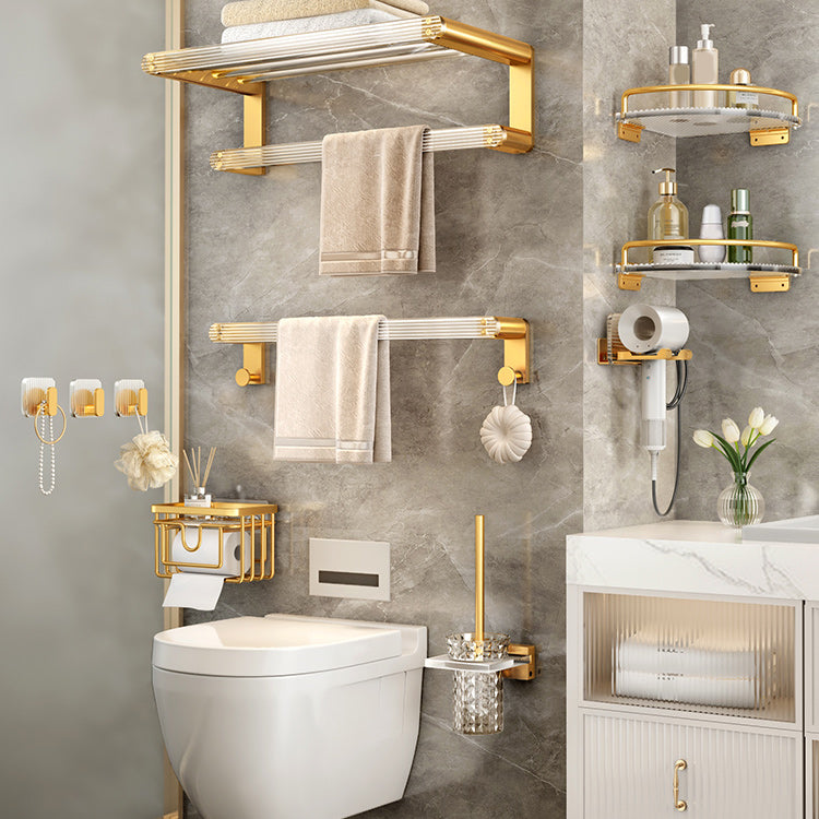 Lisslune | Modern Golden Bathroom Accessories Single Piece or in Set with Bathroom Shelf