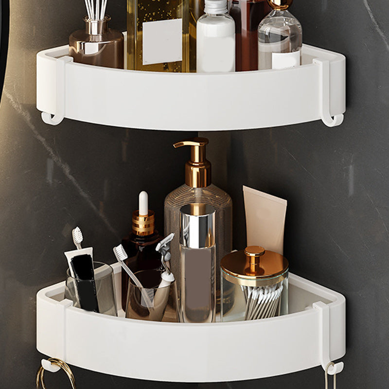 Lisslune | Modern Bathroom Accessories Set in White with Bath Shelf/Towel Bar/Bath Towel Hooks