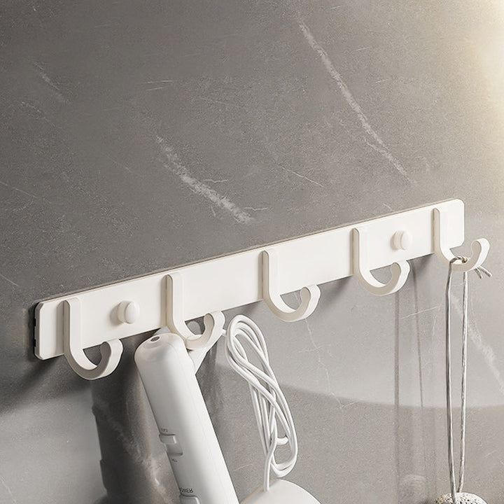 Lisslune | Modern Bathroom Accessories Set in White with Bath Shelf/Towel Bar/Bath Towel Hooks