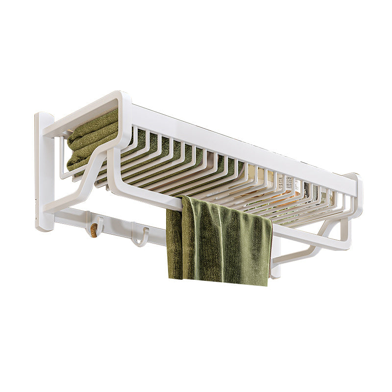 Lisslune | Modern Bathroom Accessories Set in White with Bath Shelf/Towel Bar/Bath Towel Hooks