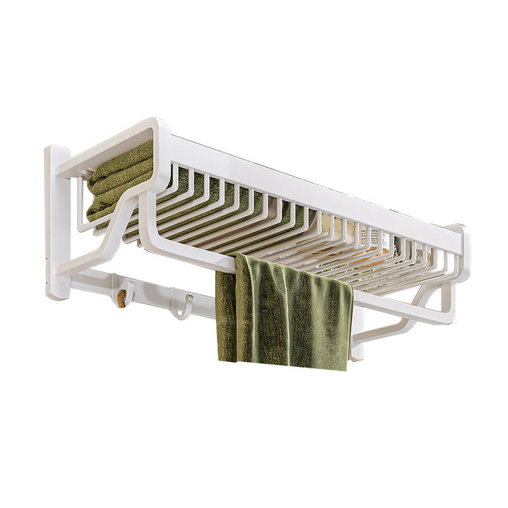 Lisslune | Modern Bathroom Accessories Set in White with Bath Shelf/Towel Bar/Bath Towel Hooks