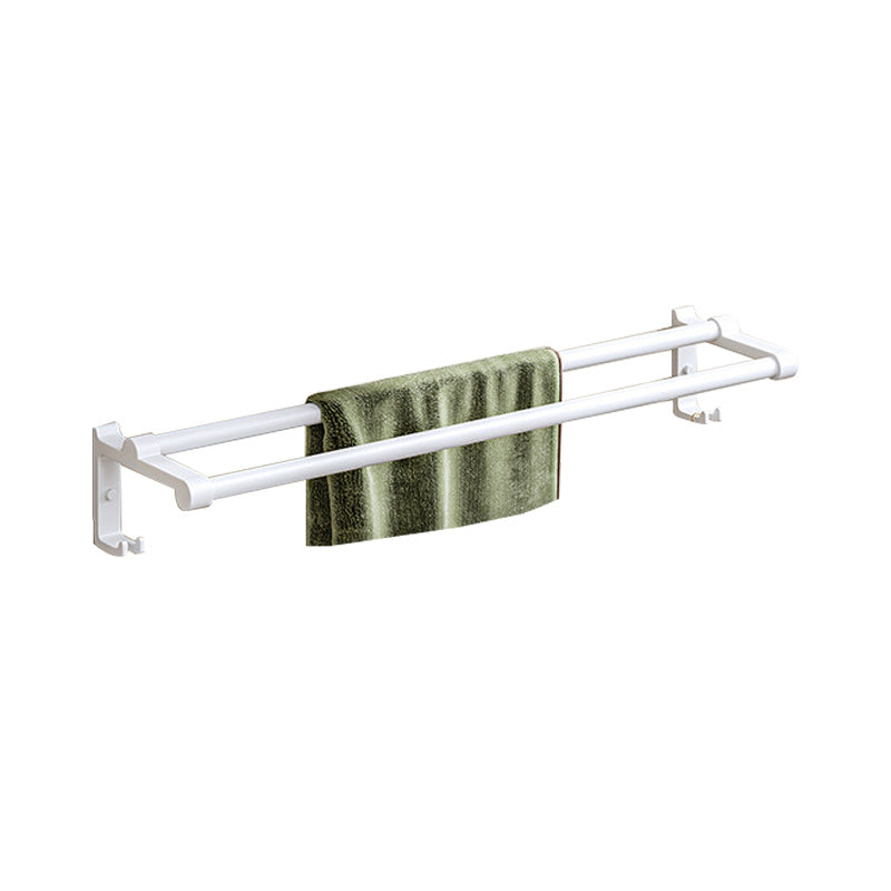 Lisslune | Modern Bathroom Accessories Set in White with Bath Shelf/Towel Bar/Bath Towel Hooks