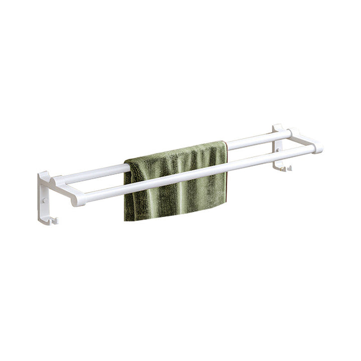 Lisslune | Modern Bathroom Accessories Set in White with Bath Shelf/Towel Bar/Bath Towel Hooks