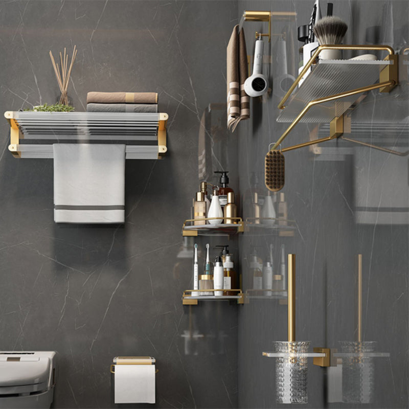 Lisslune | Modern Bathroom Accessory Set Bathroom Shelf Gold Towel Holder Bathroom Hardware Set