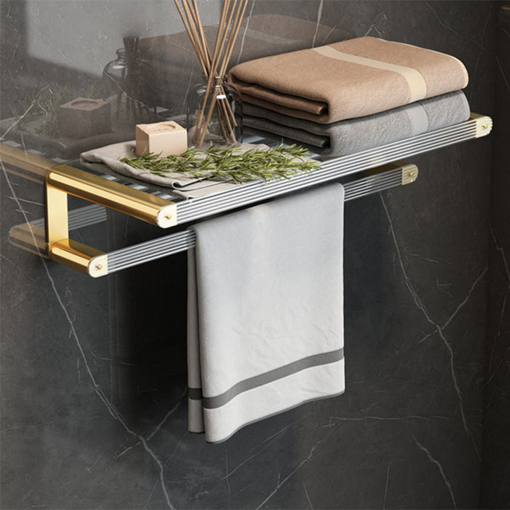 Lisslune | Modern Bathroom Accessory Set Bathroom Shelf Gold Towel Holder Bathroom Hardware Set