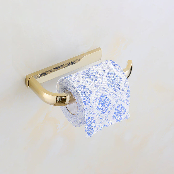 Lisslune | Chrome/Gold Bathroom Accessories Set Modern Metal Bathroom Hardware Set