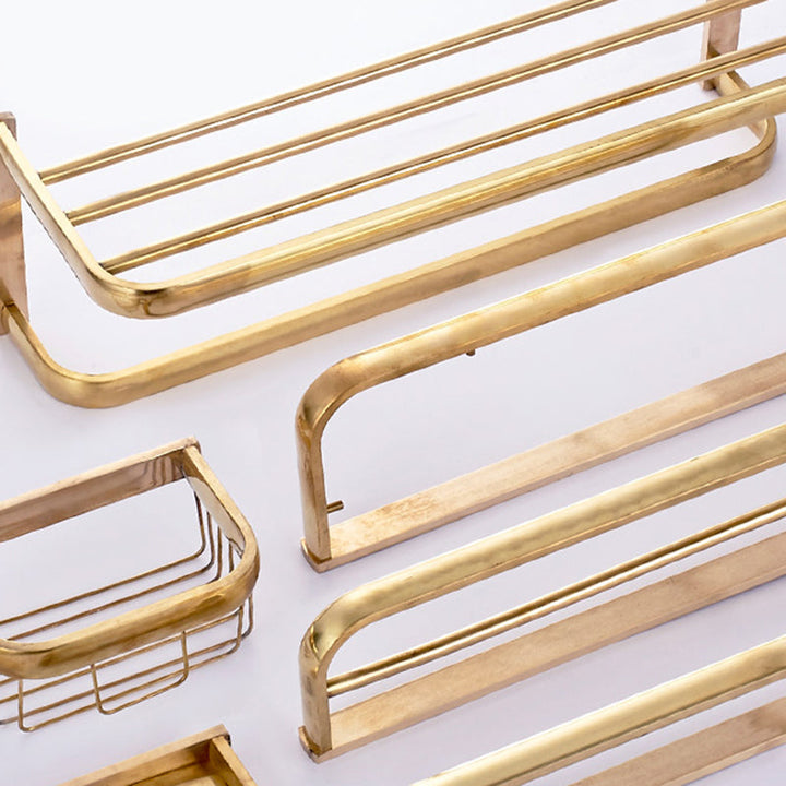 Lisslune | Chrome/Gold Bathroom Accessories Set Modern Metal Bathroom Hardware Set