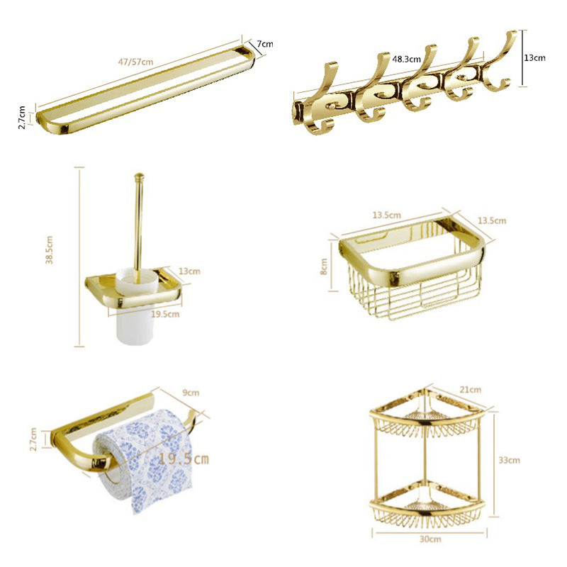 Lisslune | Chrome/Gold Bathroom Accessories Set Modern Metal Bathroom Hardware Set
