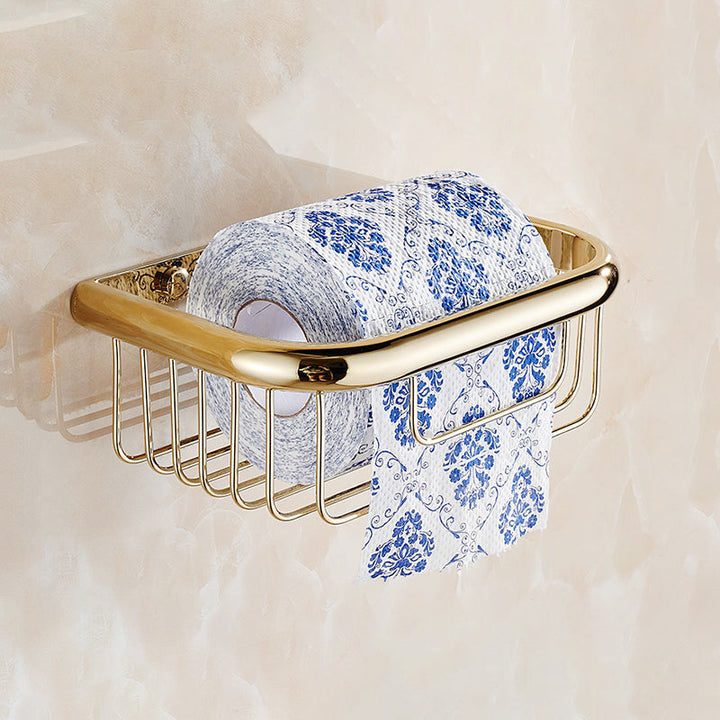 Lisslune | Chrome/Gold Bathroom Accessory Set Modern Metal Bathroom Hardware Set