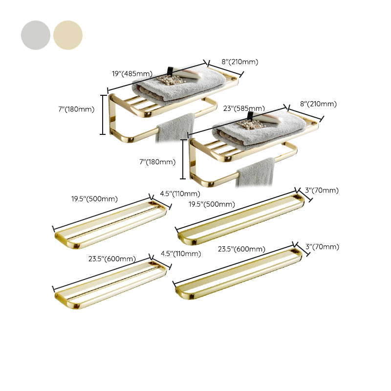 Lisslune | Chrome/Gold Bathroom Accessory Set Modern Metal Bathroom Hardware Set