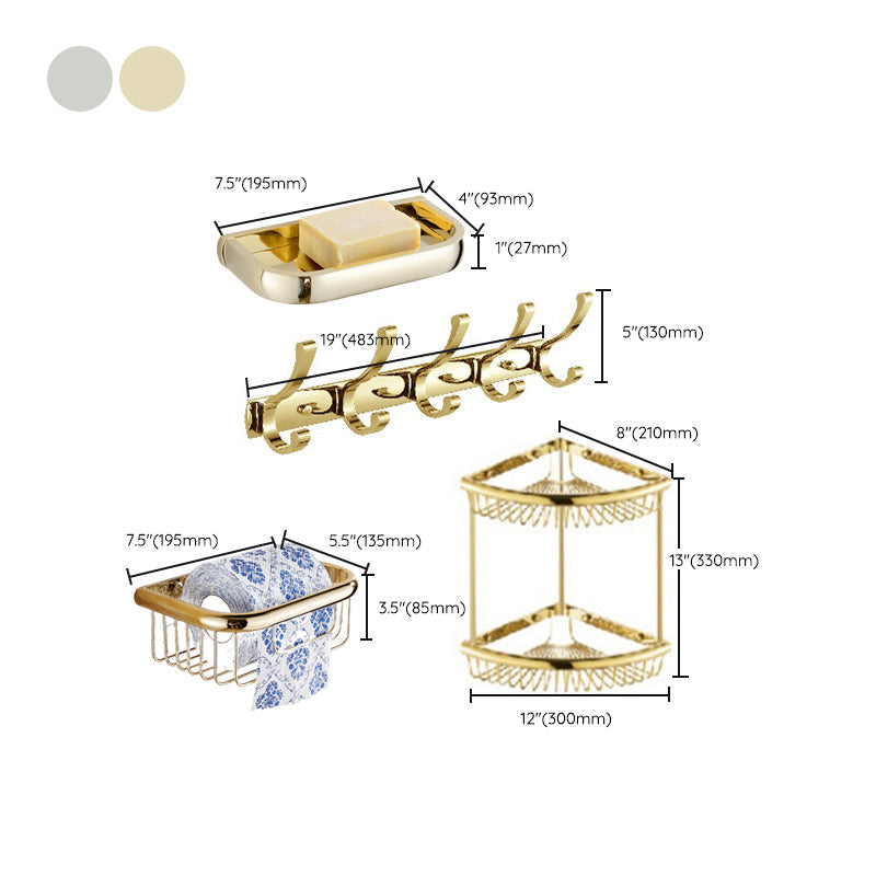 Lisslune | Chrome/Gold Bathroom Accessories Set Modern Metal Bathroom Hardware Set