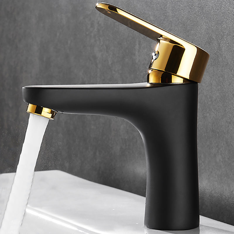 Lisslune | Black-Gold Vessel Sink Faucet Lever Handle Low Arc Vessel Faucet