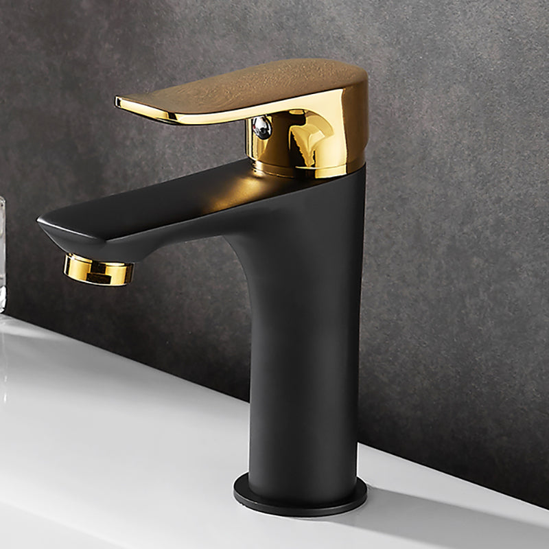 Lisslune | Black-Gold Vessel Sink Faucet Lever Handle Low Arc Vessel Faucet