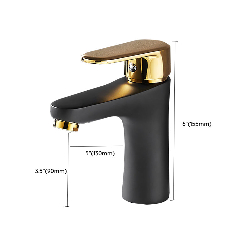 Lisslune | Black-Gold Vessel Sink Faucet Lever Handle Low Arc Vessel Faucet
