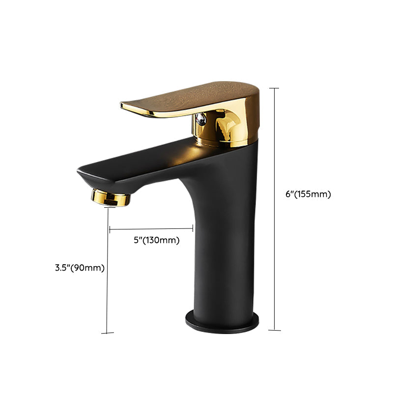 Lisslune | Black-Gold Vessel Sink Faucet Lever Handle Low Arc Vessel Faucet