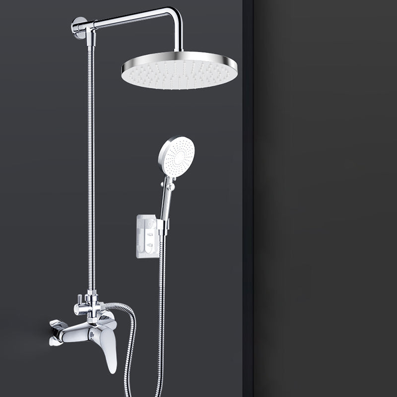 Lisslune | Metal Shower Combo Contemporary Fixed Shower Head with Round and Rectangular Shape