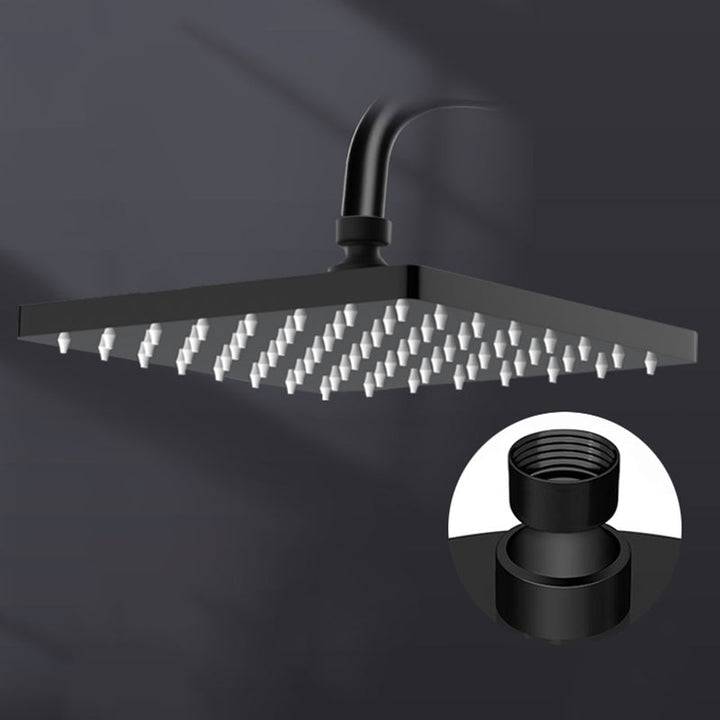 Lisslune | Metal Shower Combo Contemporary Fixed Shower Head with Round and Rectangular Shape