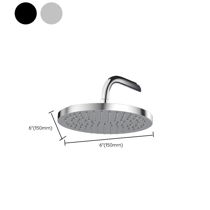 Lisslune | Metal Shower Combo Contemporary Fixed Shower Head with Round and Rectangular Shape