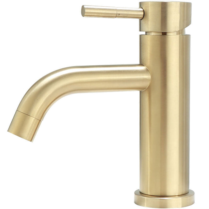Lisslune | Deck Mounted Roman Tub Faucet Low Arc Tub Faucet Set in Gold