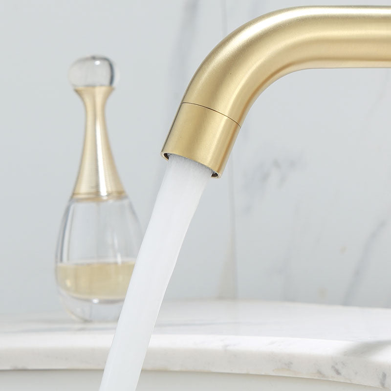 Lisslune | Deck Mounted Roman Tub Faucet Low Arc Tub Faucet Set in Gold