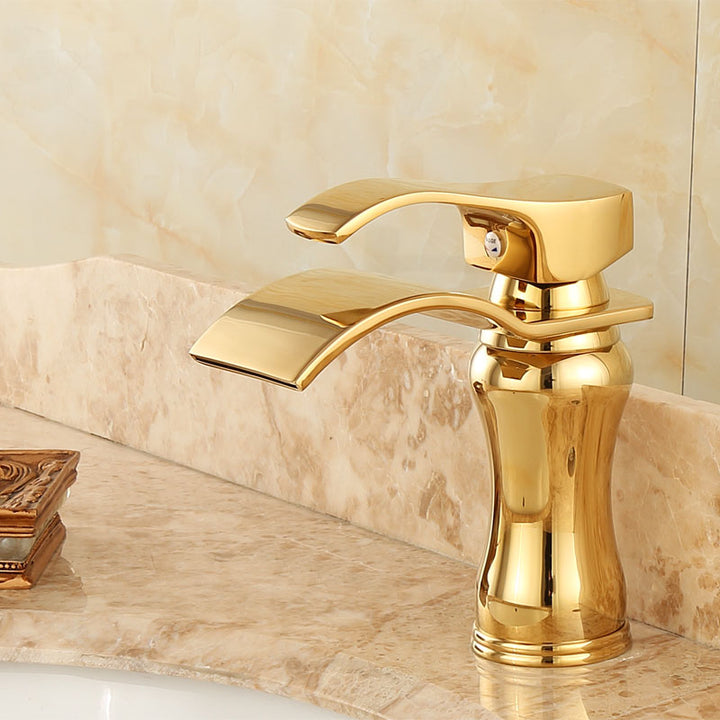 Lisslune | Wall-mounted Copper Roman Bath Faucet Low Arc Roman Bath Faucet Set with Jade
