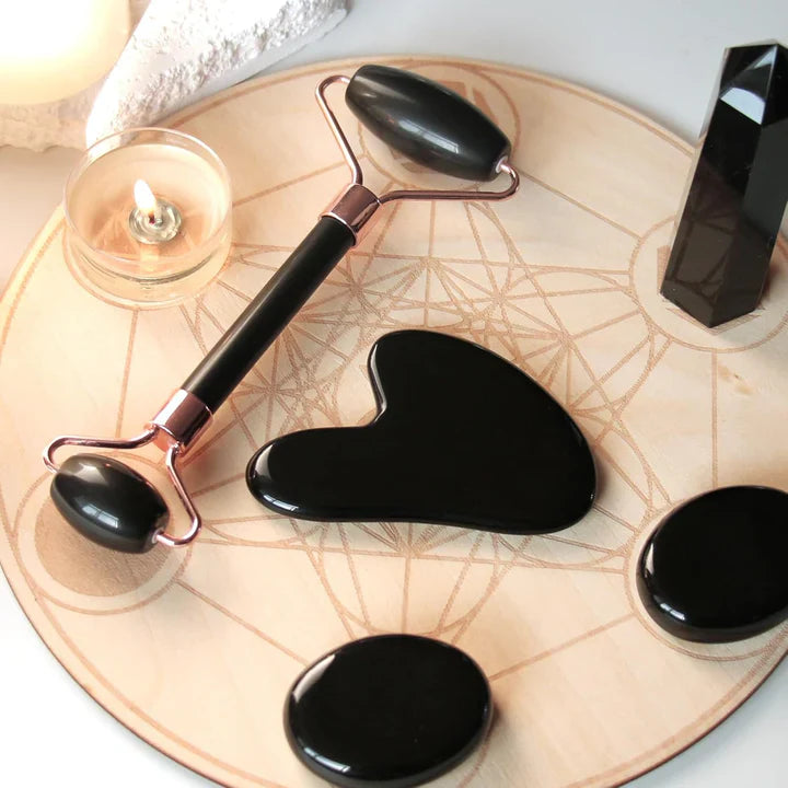 Lisslune | Instant Glow Gua Sha & Jade Roller Set | For radiant skin and natural relaxation