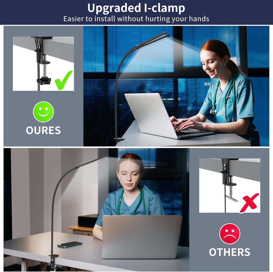 Lisslune | 77 LED Desk Clamp Lamp with 70cm Flexible Gooseneck – Ravien