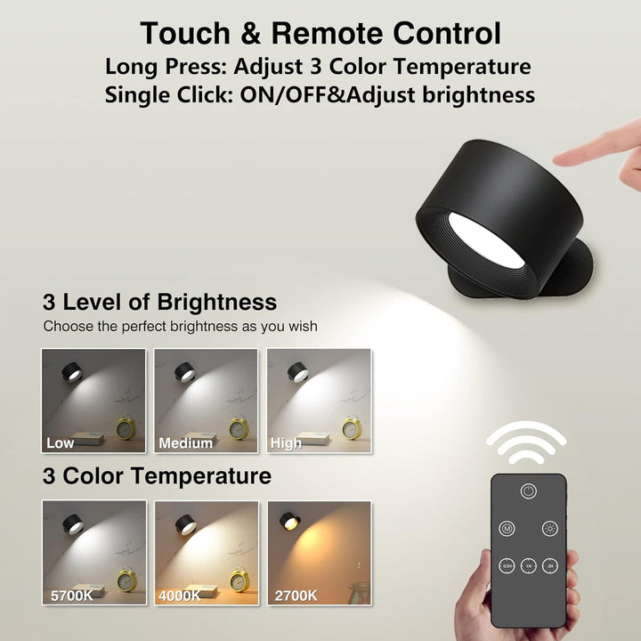 Lisslune | FlexiLamp – Wireless Rechargeable 360° LED Wall Light for Indoors & Outdoors