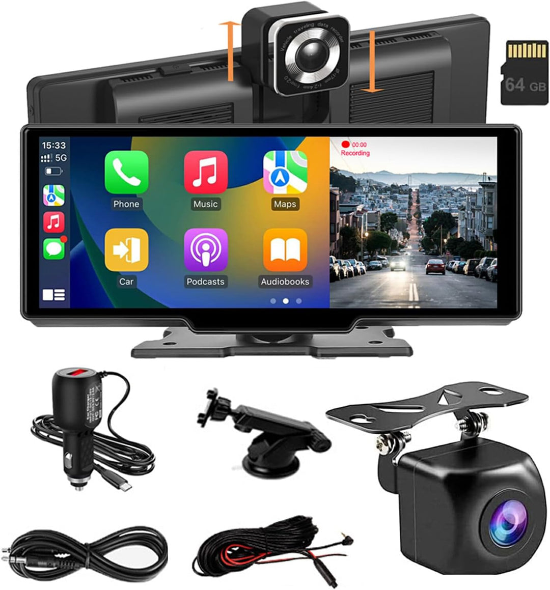 Lisslune | CarVision Pro – Smart Car Display with Apple CarPlay, Android Auto & Dash Camera