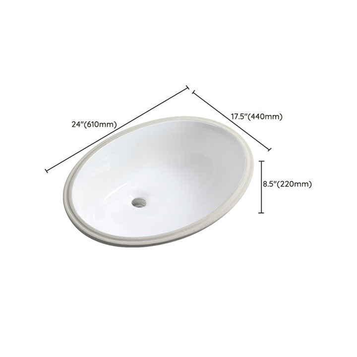Lisslune | Modern Oval Wash Stand Ceramic Table Installation Sink Bathroom