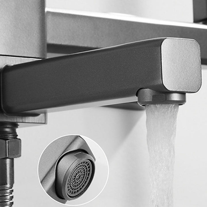 Lisslune | Modern Bathtub Faucet Copper with Handheld Shower Wall-Mounted Bathtub Filler