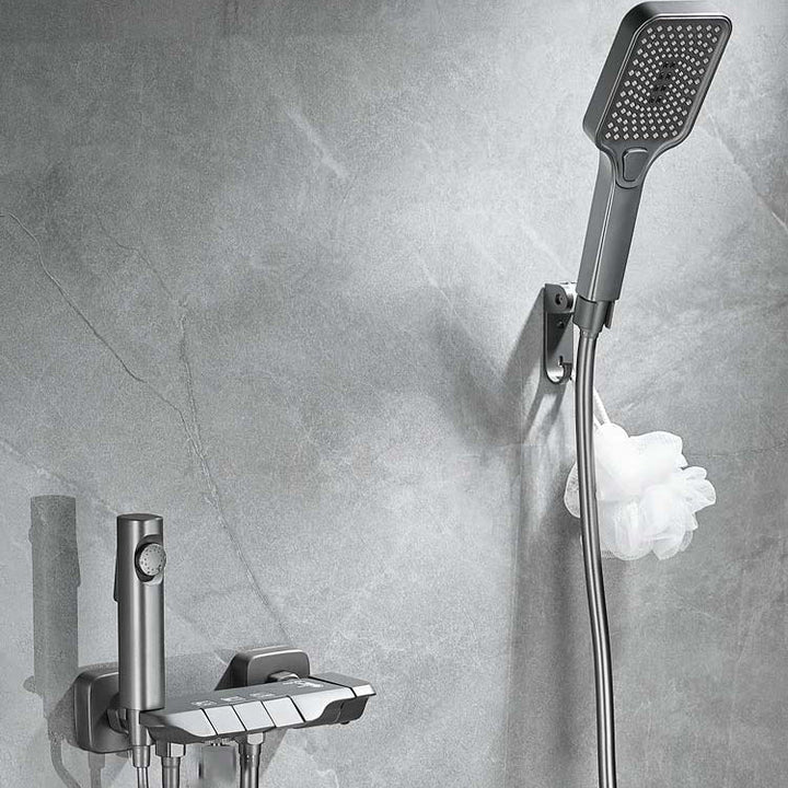 Lisslune | Push-button shower system wall mounting hand shower square shower system with shower hose