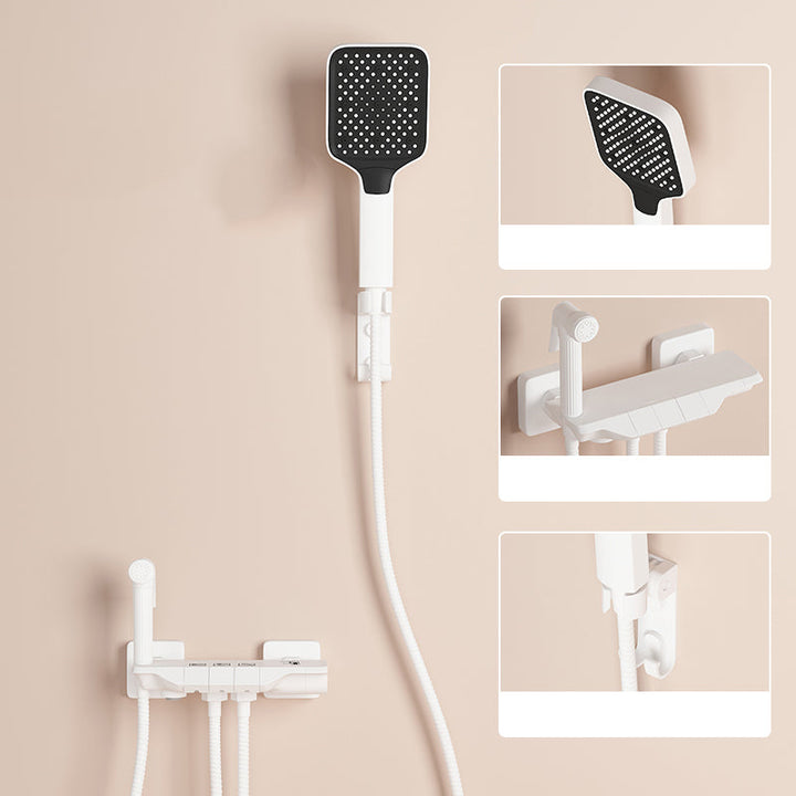 Lisslune | Push-button shower system wall mounting hand shower square shower system with shower hose