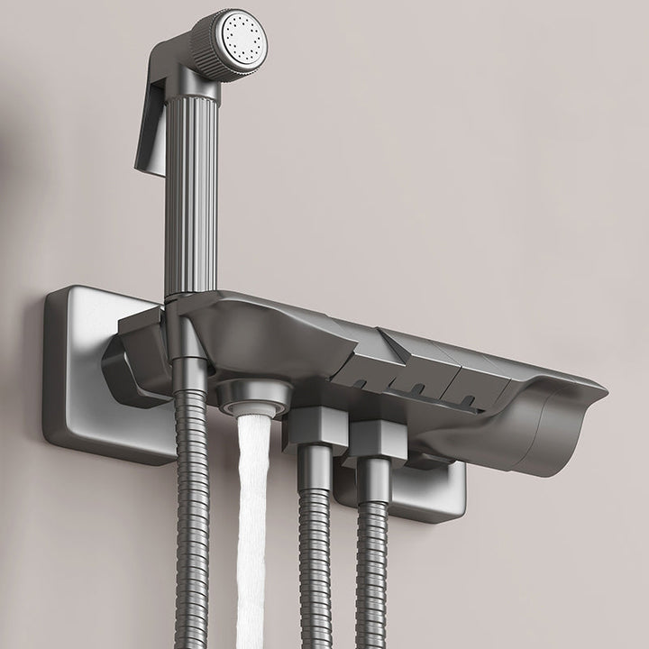 Lisslune | Push-button shower system wall mounting hand shower square shower system with shower hose