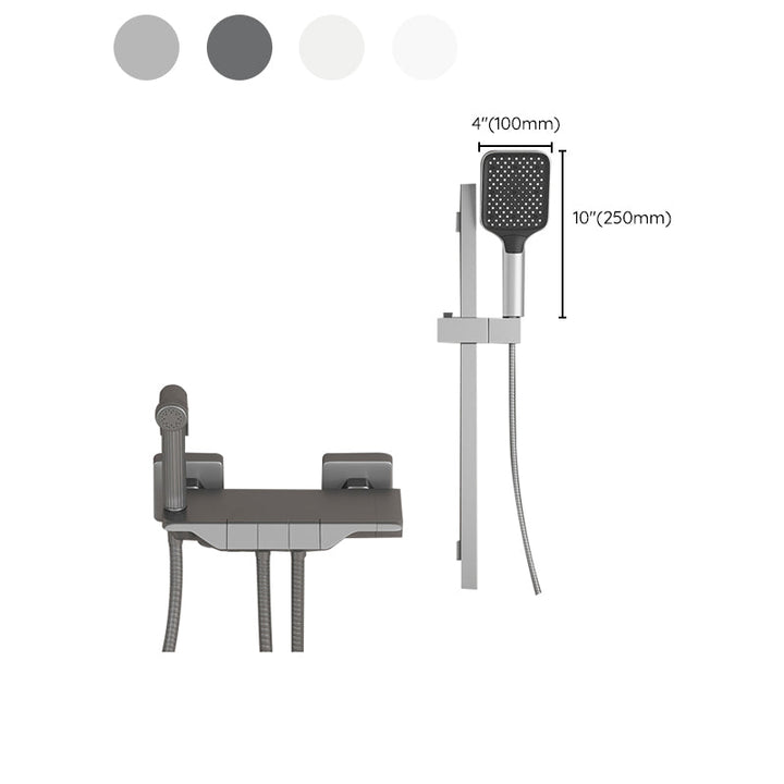 Lisslune | Push-button shower system wall mounting hand shower square shower system with shower hose