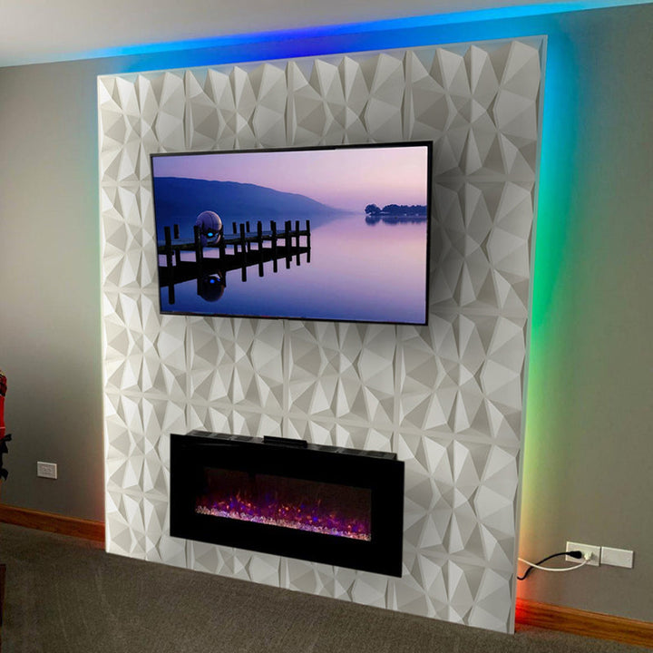 Lisslune | Modern Zinc Back Wall Panel Smooth Upholstered Wall Ceiling in Black and White