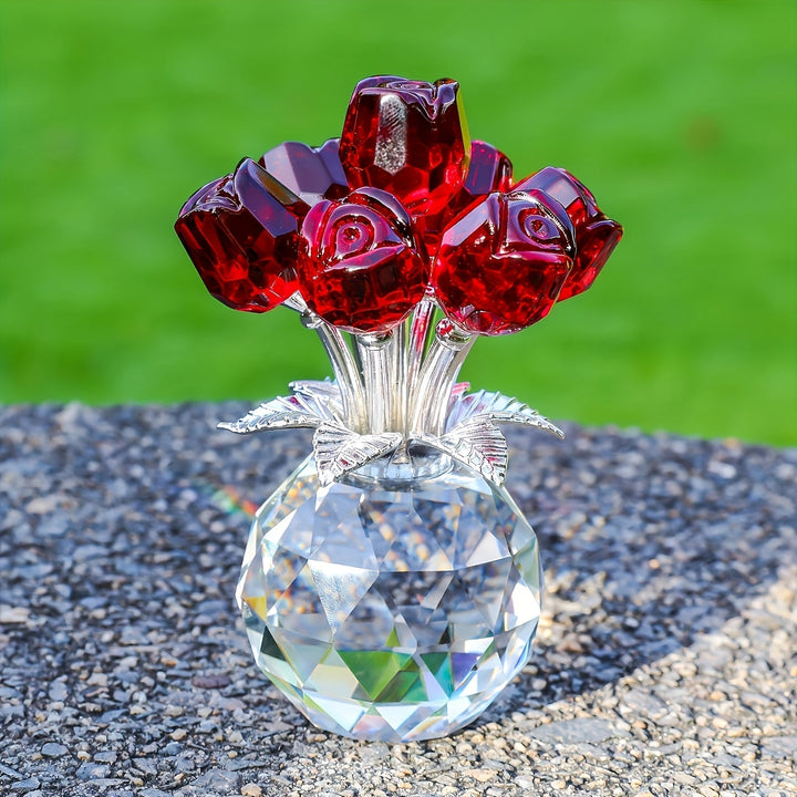 Lisslune | Eternal Crystal Artificial Rose Bouquet – Everlasting Romantic Gift for Valentine’s Day, Anniversaries, Christmas, Mother's or Father's Day