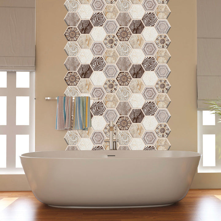 Lisslune | Mosaic Tiles Wallpaper PVC waterproof for peeling and sticking Mosaic tiles with hexagonal shape