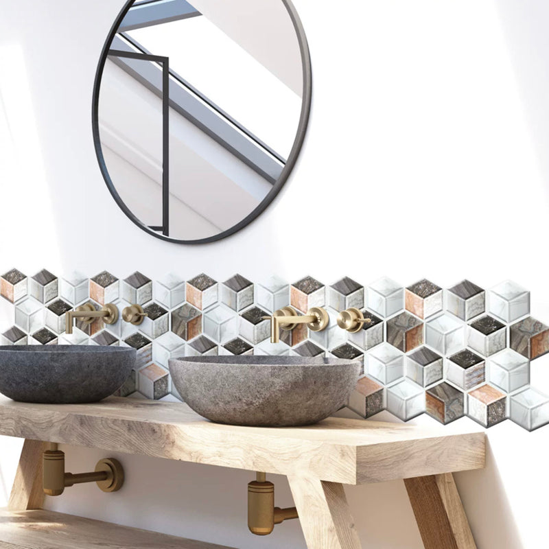 Lisslune | Mosaic Tiles Wallpaper PVC waterproof for peeling and sticking Mosaic tiles with hexagonal shape